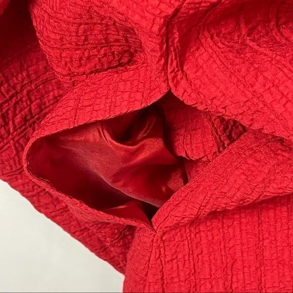 Talbots Red Textured Party Event Midi Dress - Picture 7 of 11